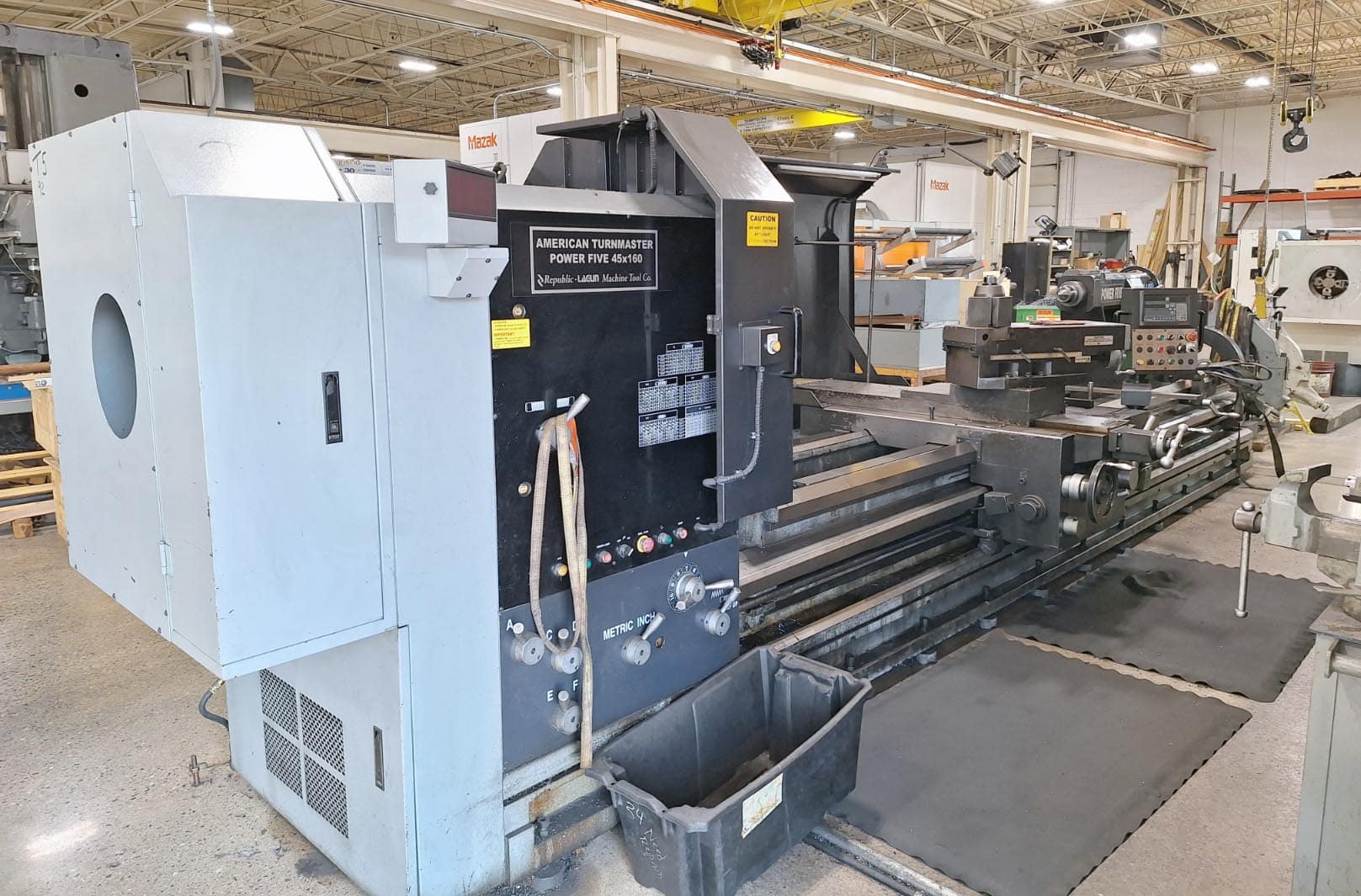 American Turnmaster Power Five 45" x 160" Engine Lathe, 2014 - 10" Bore, DRO, Steady Rests, Rear Chuck Mount - Image 2