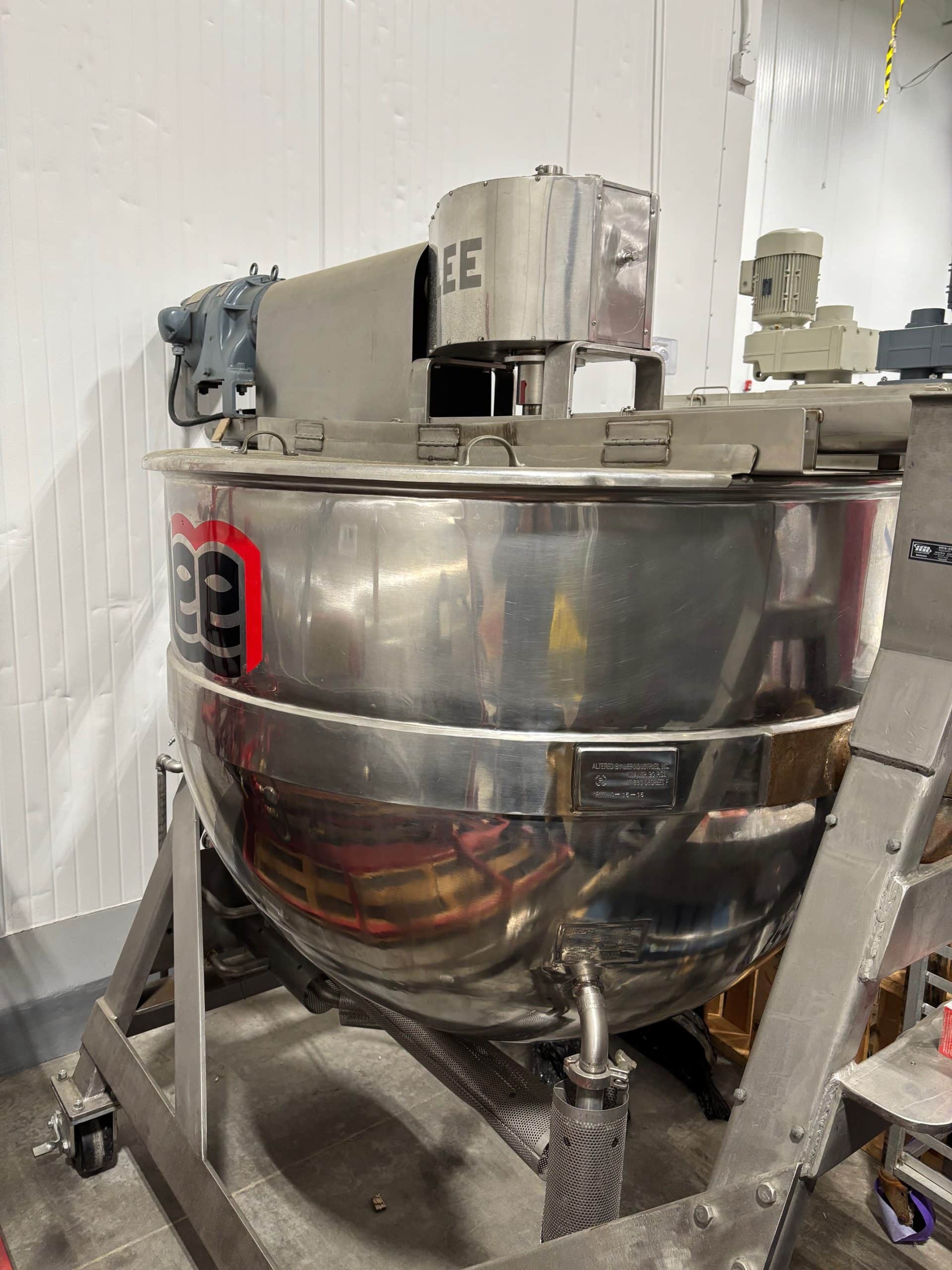 250-Gallon Lee Industries Jacketed Agitated Kettle - ASME/NB Certified ...