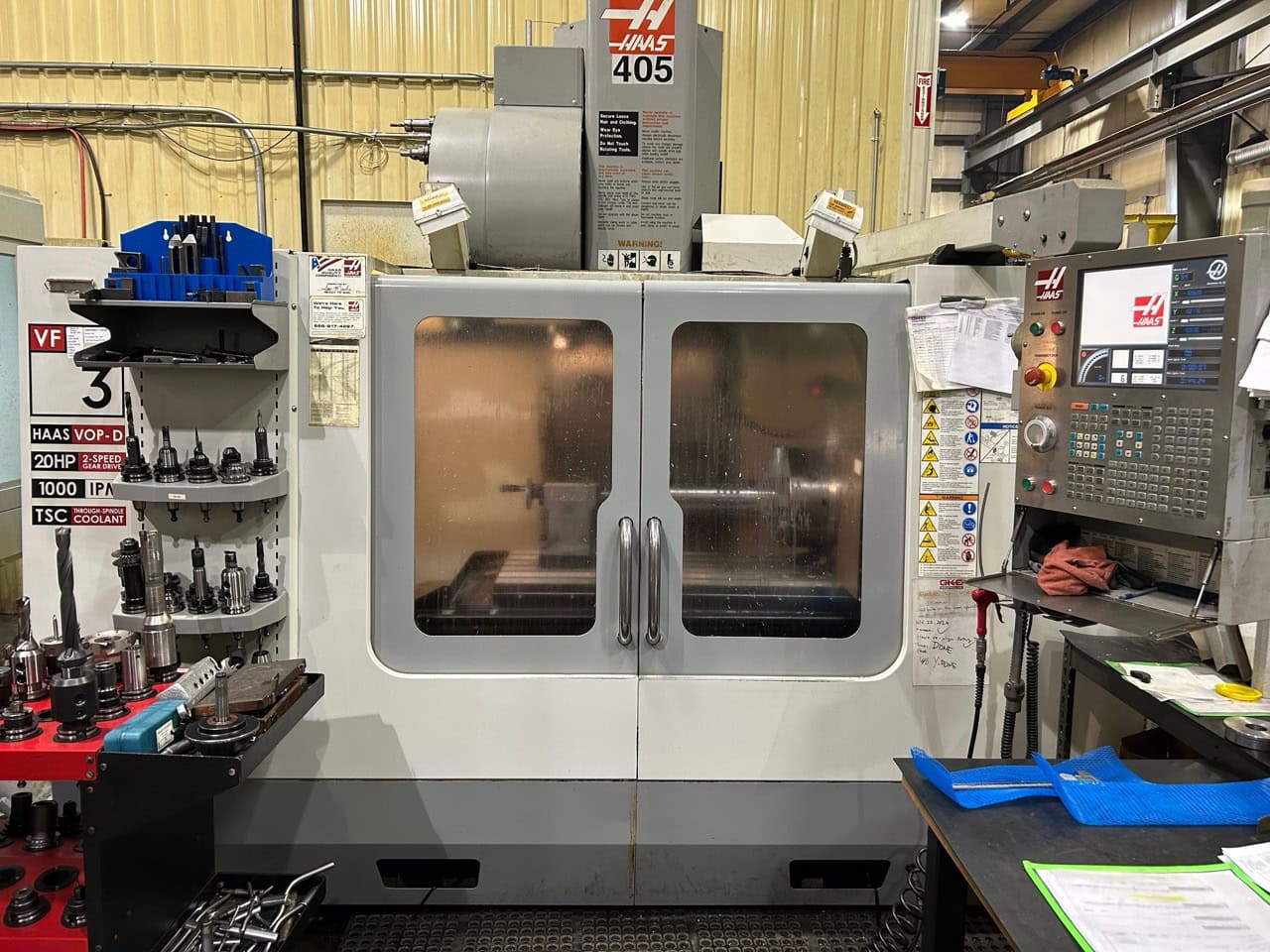 Haas VF-3B VMC, 2007 - 5th Axis Wiring, HRT310 Rotary, Through Spindle Coolant