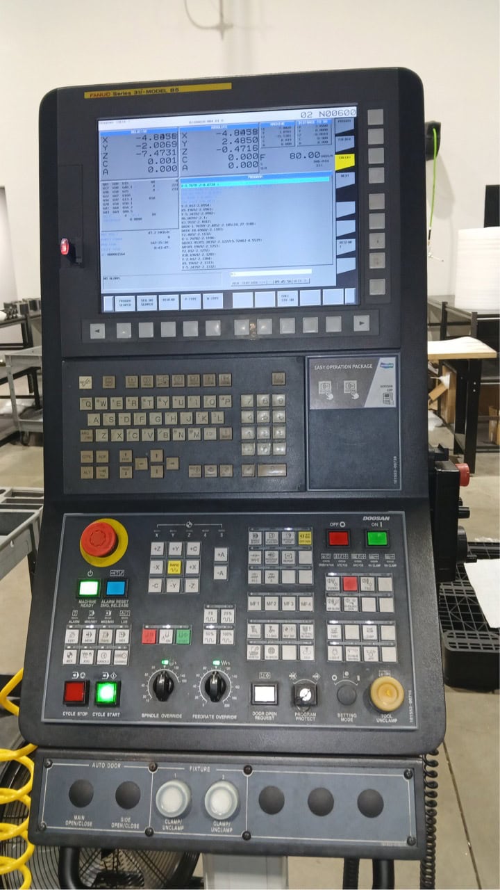 Doosan DVF 6500 5 Axis VMC, 2020 - Chip Blaster, Renishaw RMP600 - Image 4