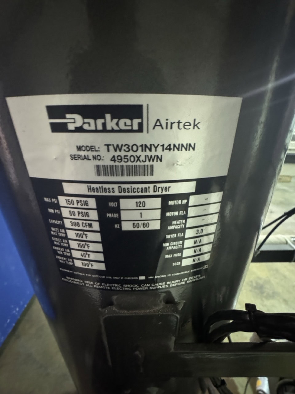 75 HP Quincy QOFT-75V Oil Free Compressor w/ Parker Airtek Dryer, 2023 - 978 Hours, Air Tank Included - Image 7