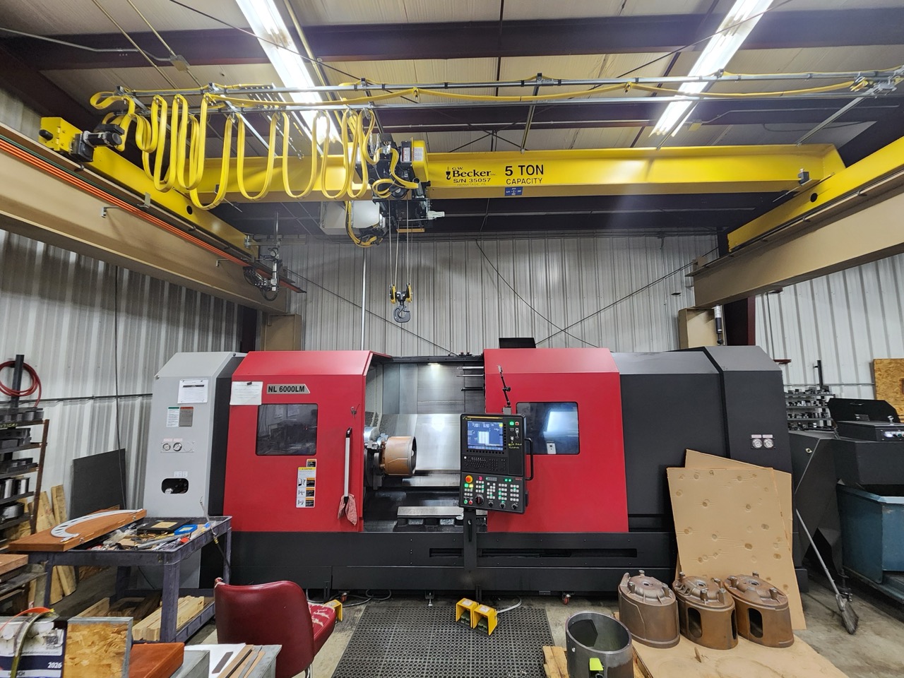 Smart NL6000LM CNC Lathe, 2023 - 24" Chuck, Live Tooling, Tailstock, Steady Rest, Box Ways, Chip Conveyor