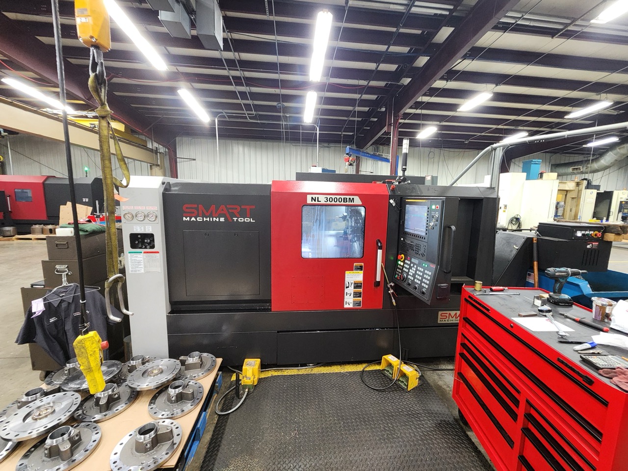 Smart NL3000BM CNC Lathe, 2023 - 12" Chuck, Live Tooling, Programmable Tailstock, Box Ways, Chip Conveyor