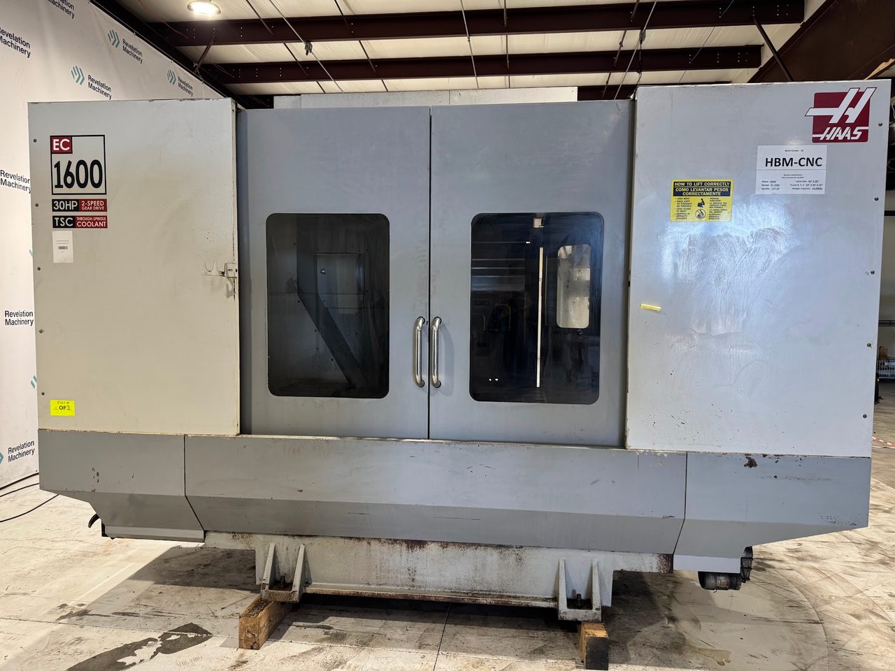 Haas EC-1600-4X CNC HMC, 2007 - Full 4th-Axis, CAT 50, TSC, Chip Conveyor