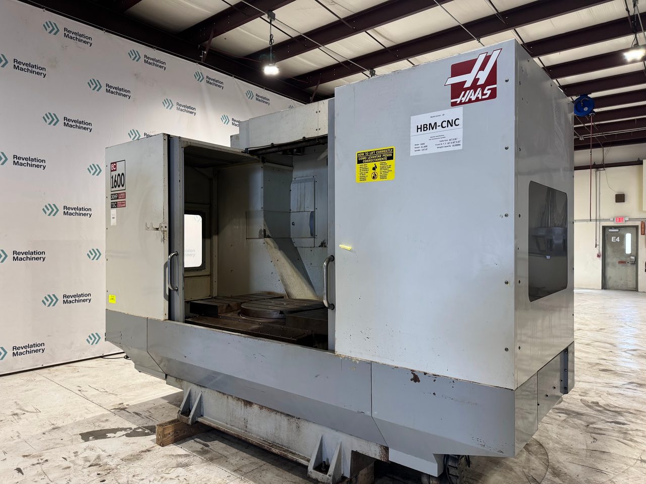 Haas EC-1600-4X CNC HMC, 2007 - Full 4th-Axis, CAT 50, TSC, Chip Conveyor