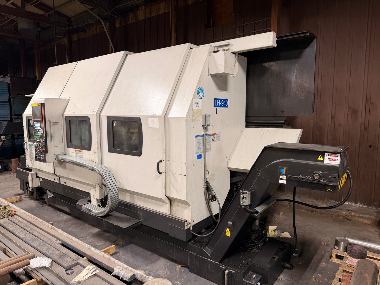 Mazak Slant Turn 50NR CNC Lathe, 2006 - 7.1" Bore, Chip Conveyor