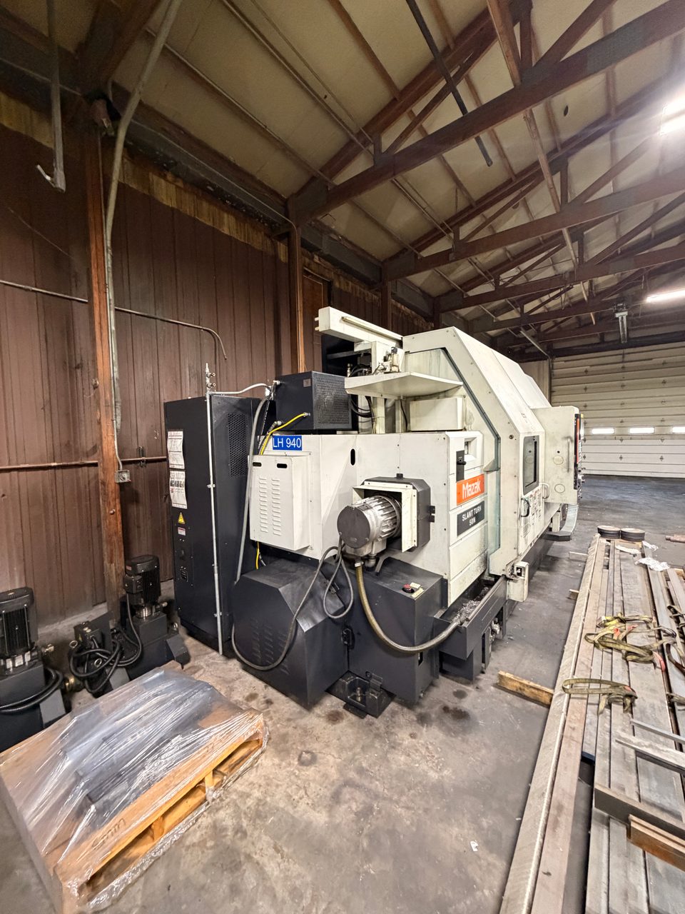 Mazak Slant Turn 50NR CNC Lathe, 2006 - 7.1" Bore, Chip Conveyor