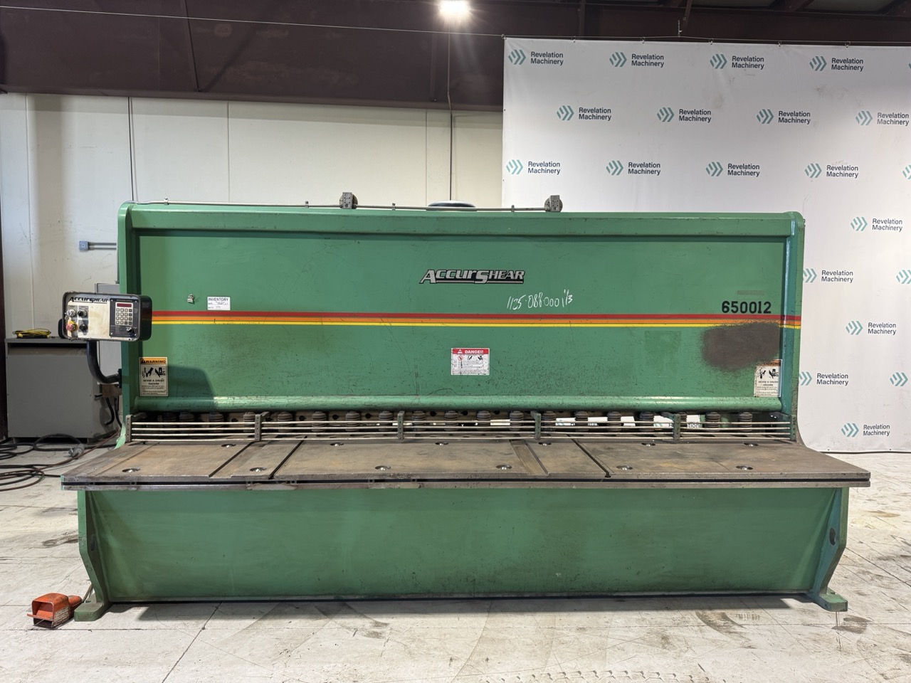 1/2" x 12' Accurshear 650012 Hydraulic Power Squaring Shear 2004