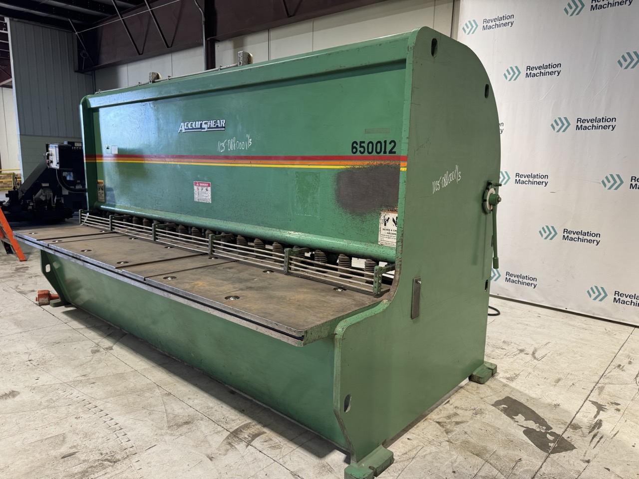 1/2" x 12' Accurshear 650012 Hydraulic Power Squaring Shear 2004 - Image 4
