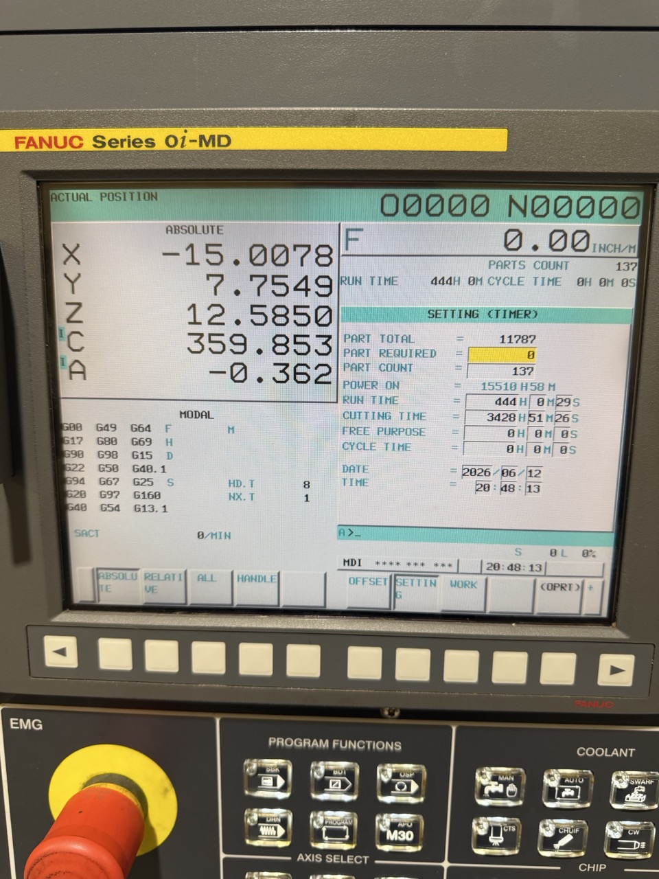 Leadwell V-40it 40"x20" VMC 4th/5th Axis, 2011 - Trunnion Table, TSC and Low Hours - Image 2