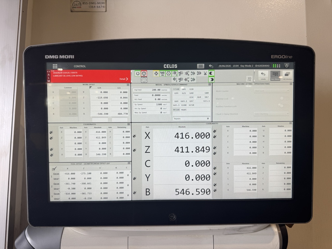 DMG Mori NLX 2500/700 CNC Lathe, 2019 – 10" Chuck, Sub-Spindle, Chip Conveyor - Image 16