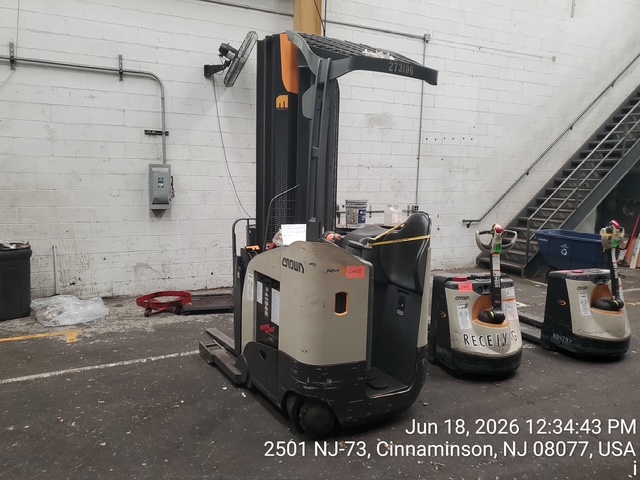 Crown RM6025-45 Electric Reach Truck, 2019 – 4,500 lb Capacity, Narrow Aisle Warehouse Forklift