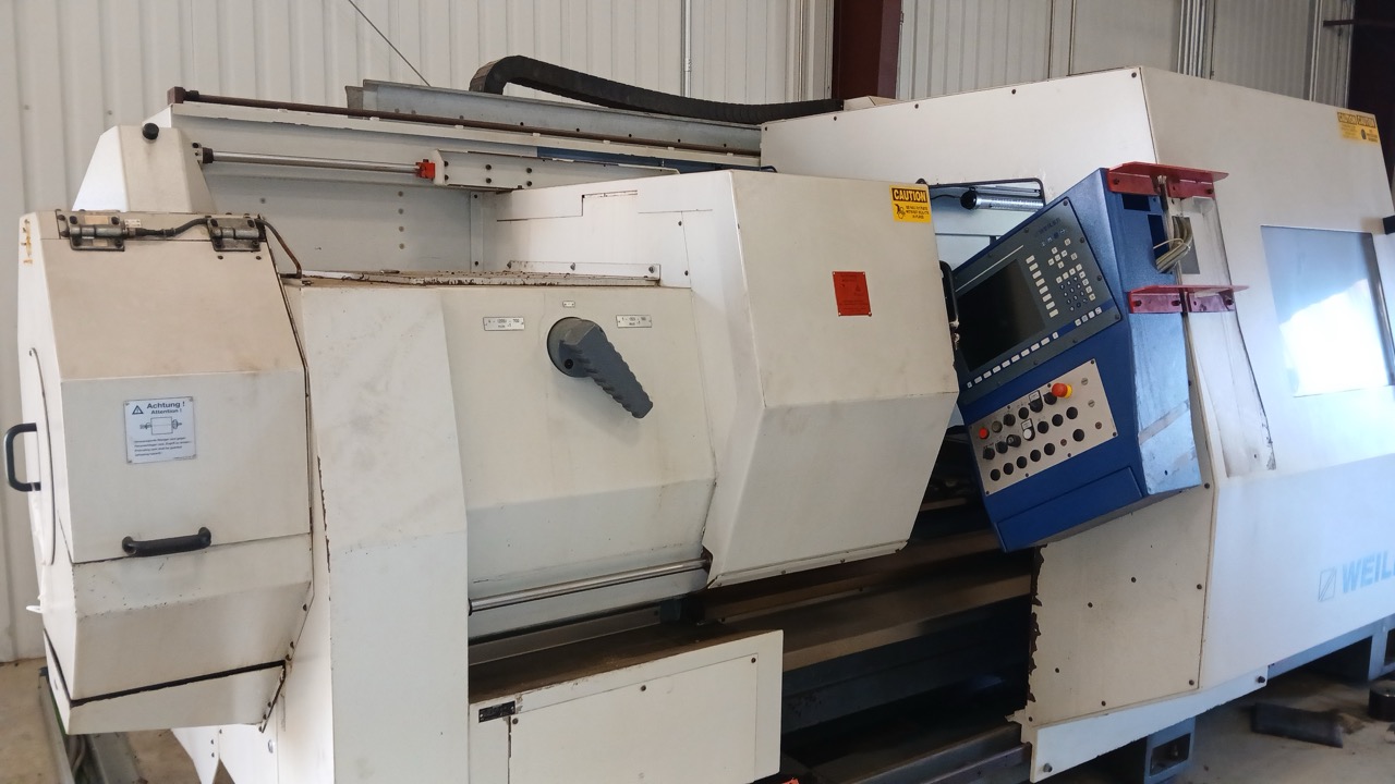Weiler E90 x 3000 CNC Lathe, 2012 - 10" Bore, Weiler CNC Control, Steady Rest, Chip Conveyor