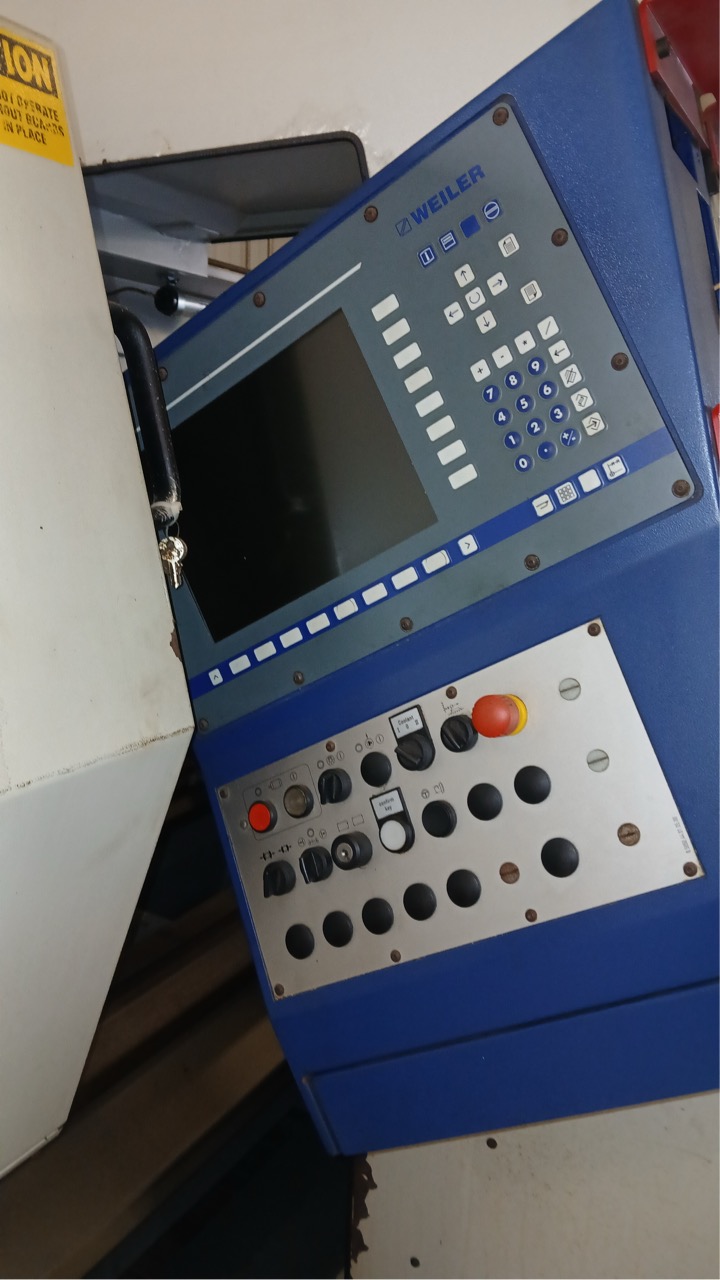 Weiler E90 x 3000 CNC Lathe, 2012 - 10" Bore, Weiler CNC Control, Steady Rest, Chip Conveyor - Image 2