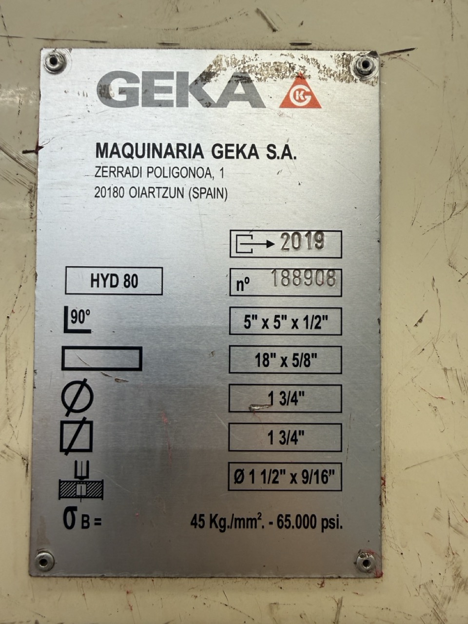 88 Ton Geka Hydracrop, Model 80-S Ironworker, 2019 - Image 8