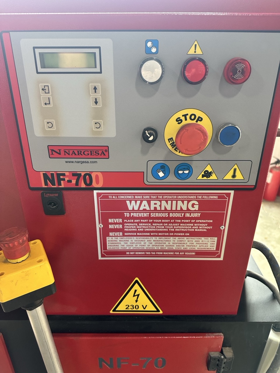 Nargesa NF-70 End Hot Wrought Iron Machine, 2014 - Digital Control, Adjustable Back Gauge, Standard Tooling - Image 5