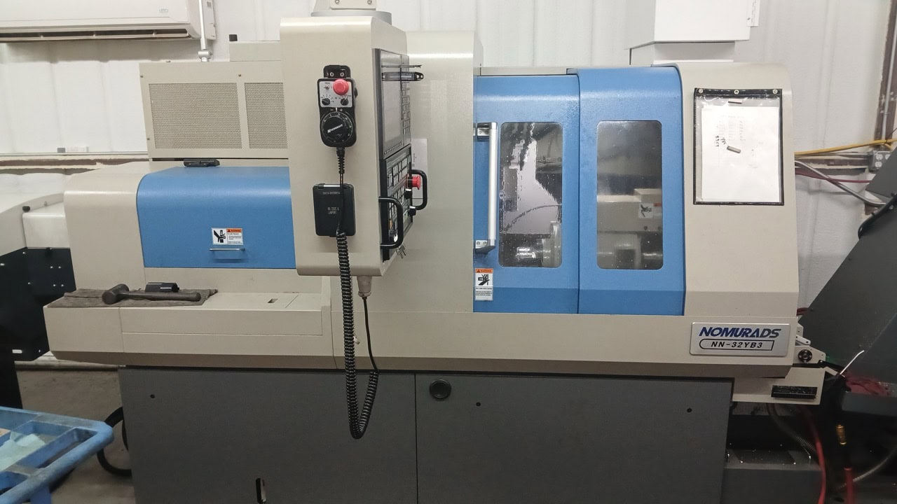 Nomura NN32YB3 CNC Swiss Lathe, 2022 – LNS Alpha 538 Bar Feeder, TRI-MIST 850 G2 Mist Collector, High Pressure Coolant, LOW HOURS