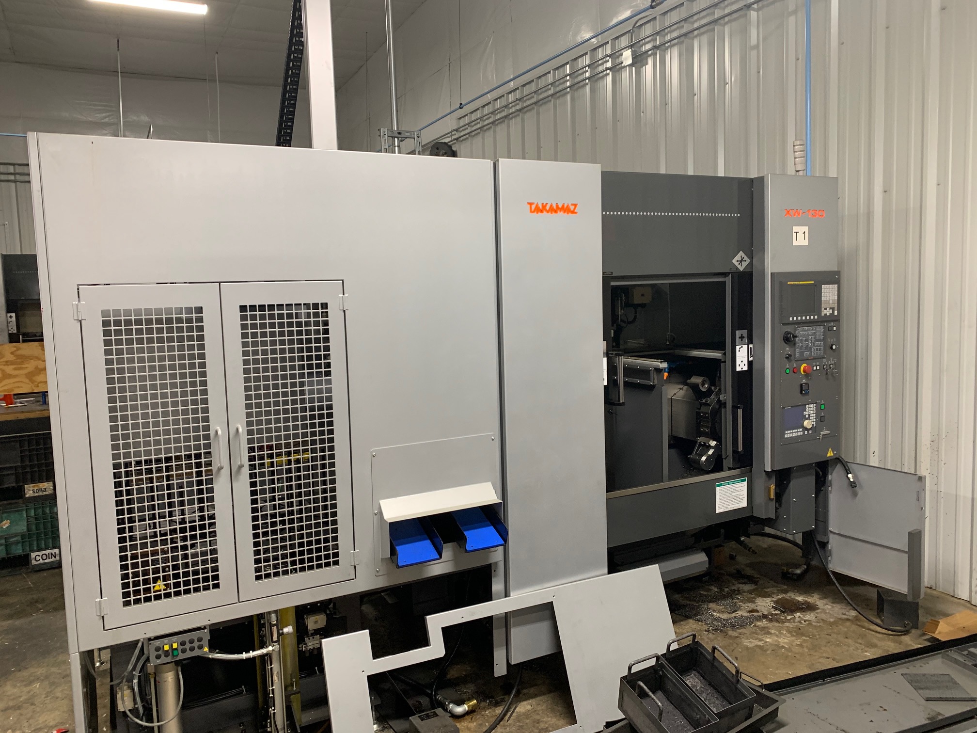 Takamaz XW-130 Twin-Spindle CNC Turning Center, 2016 - GTH150 Gantry Loader, Fanuc 0i-TD & 16-Station Stocker - Image 2
