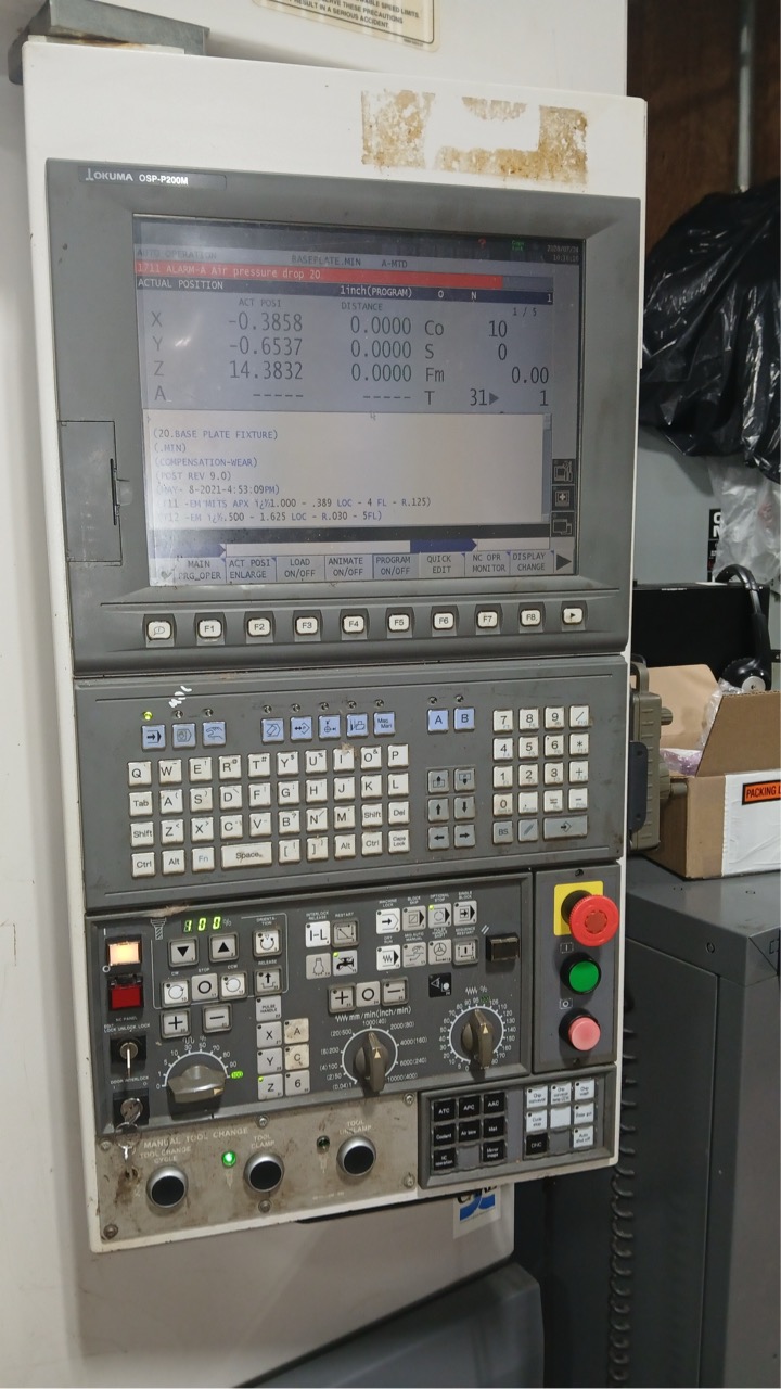 Okuma, MC-V4020, VMC, 2007 - 15,000 RPM Spindle, TSC, 3513 Cutting Hours, Tooling - Image 13