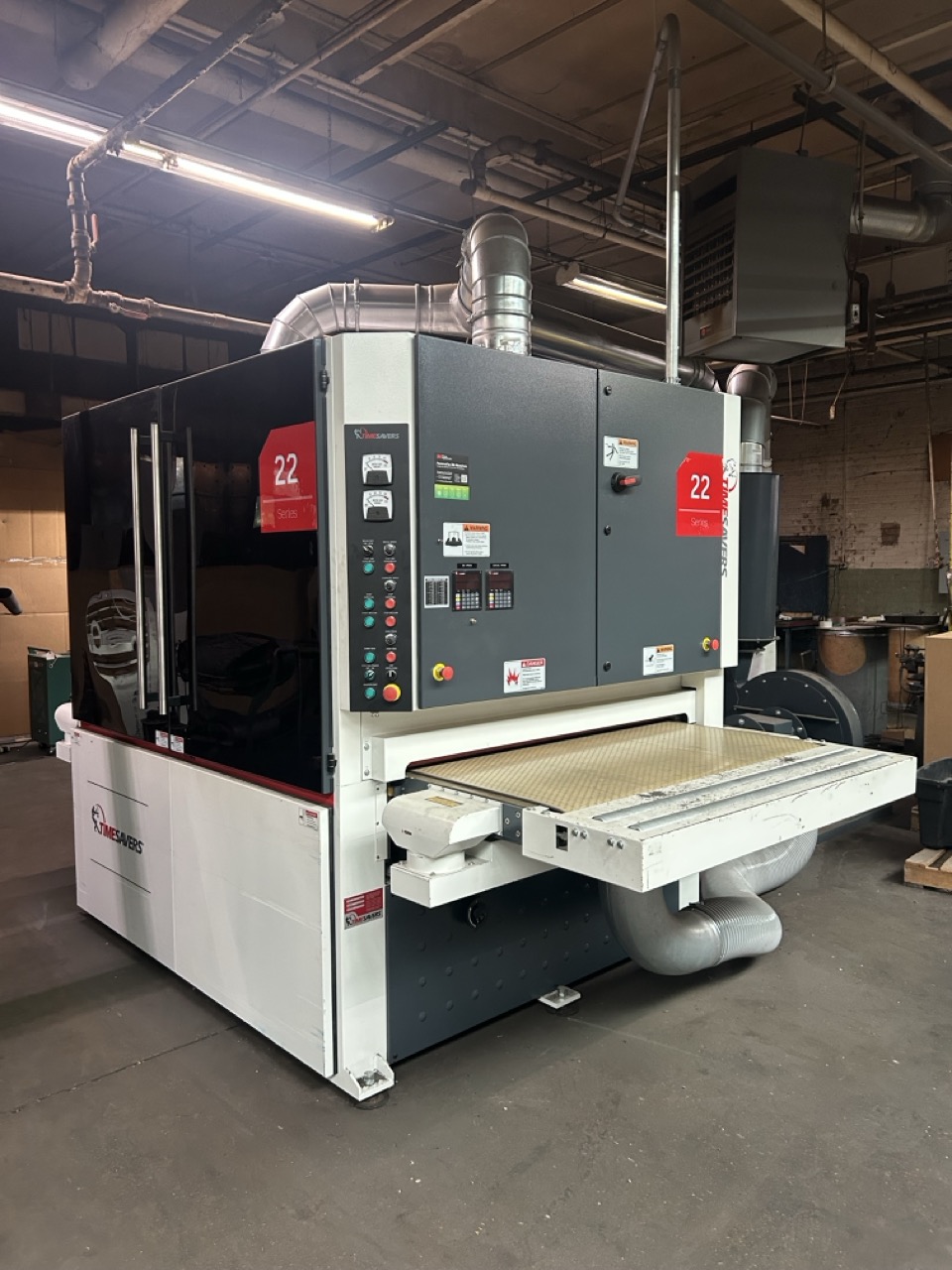 52" Timesavers 2211-05-9 Wide Belt Rotary Brush Deburring Machine, 2024 - Low Hours, Dust Collector, Extra Brushes
