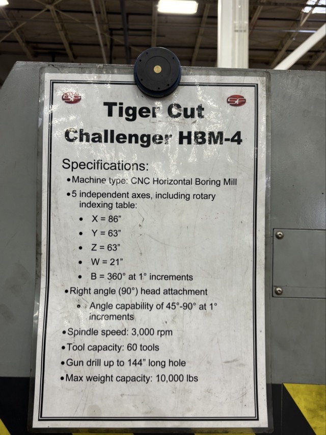Microcut Challenger Tigercut HBM-4, 2007 - Right Angle Head, New Spindle Chiller, Fagor CNC Control, New Spindle Chiller. - Image 2