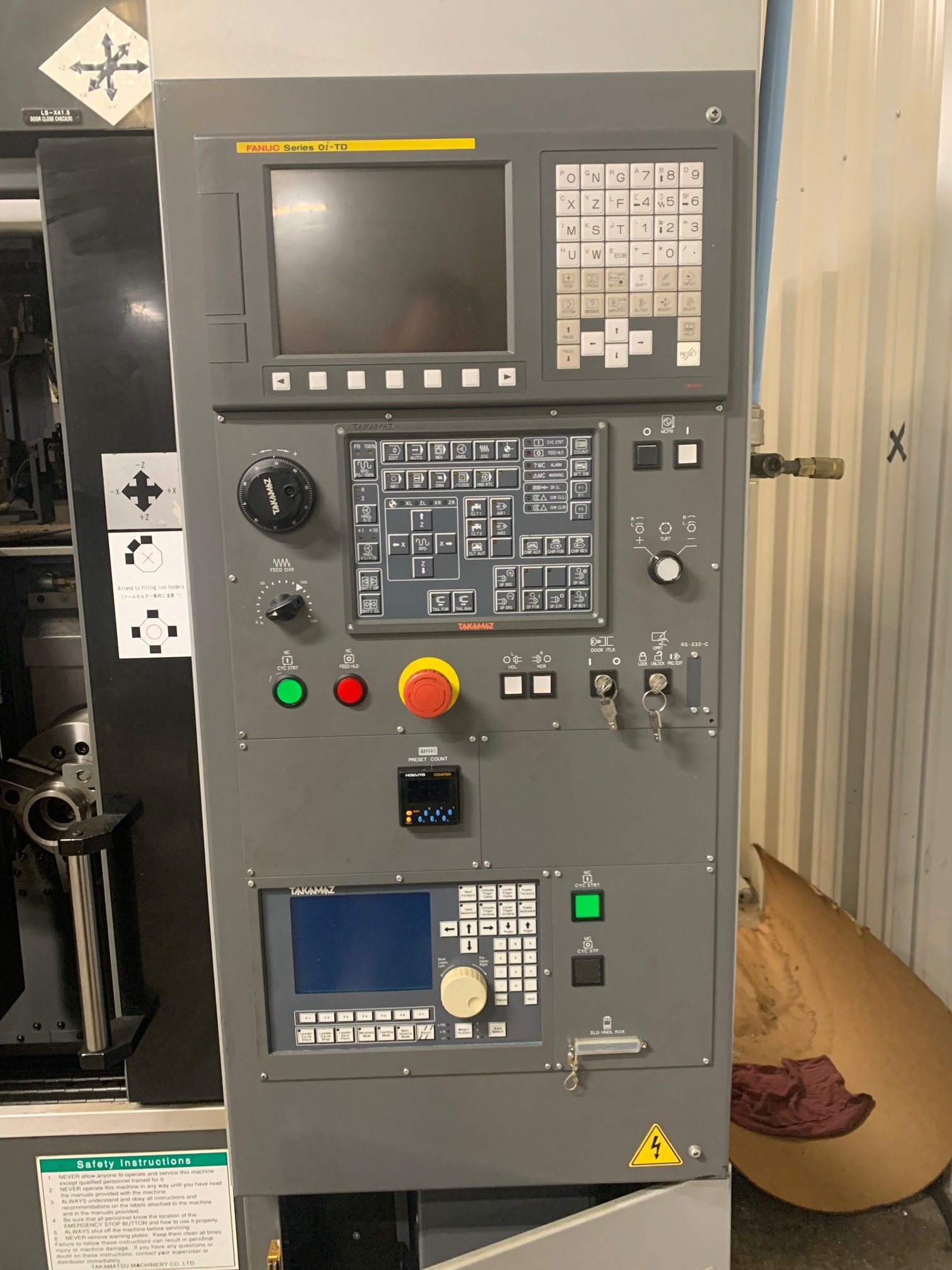 Takamaz XW-130 Twin-Spindle CNC Turning Center, 2016 - GTH150 Gantry Loader, Fanuc 0i-TD & 16-Station Stocker - Image 4