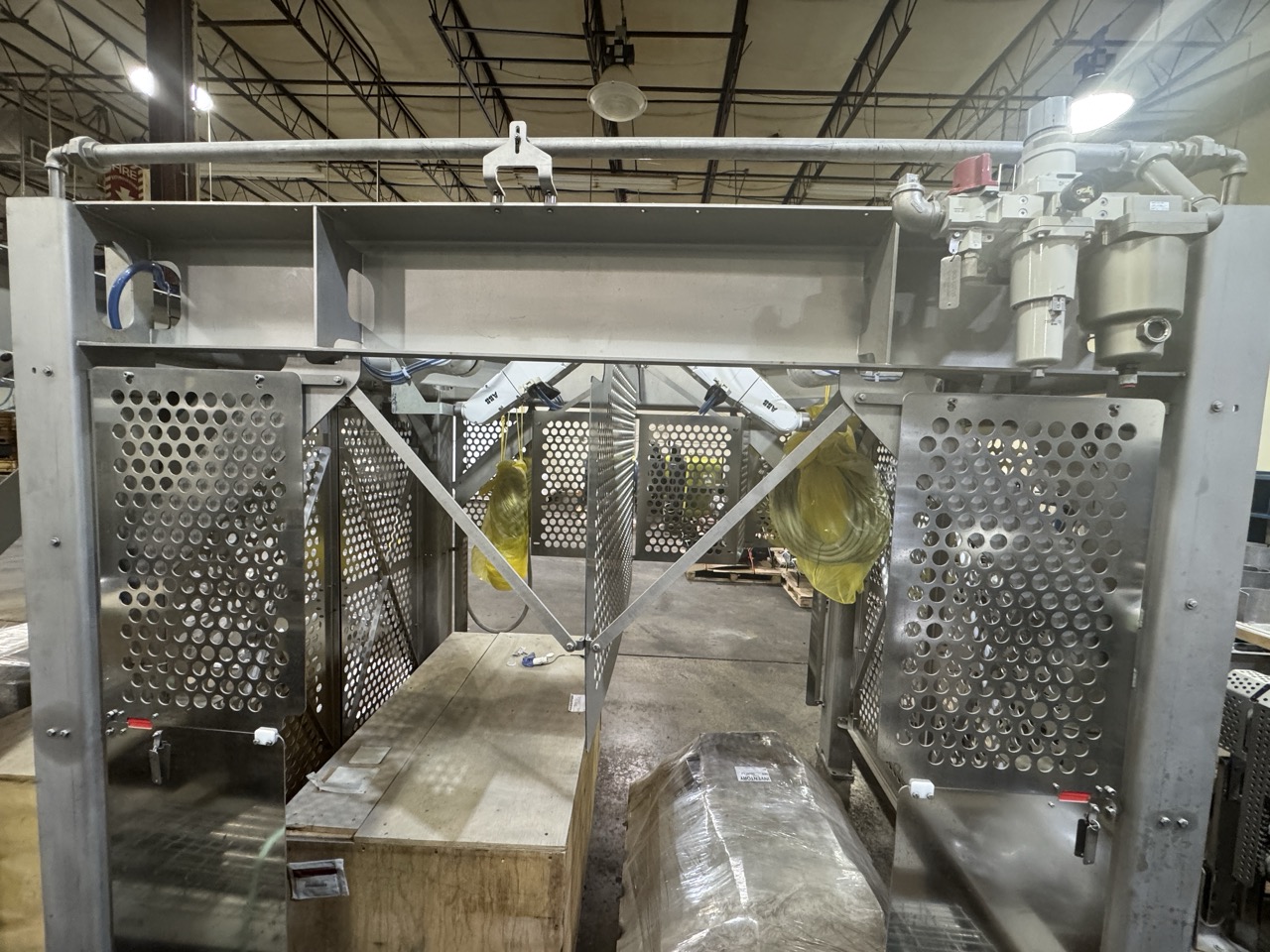 Tortilla Unstacking/Placing System w/ twin ABB IRB 1200 hygienic robots, 2022 - never used-sanitary wash down