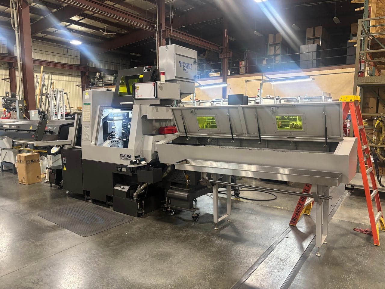 Tsugami B0325B-II CNC Swiss Lathe, 2019 - 400 Watt LaserSwiss Fiber Laser Integration System, Bar Feeder, Low Hours