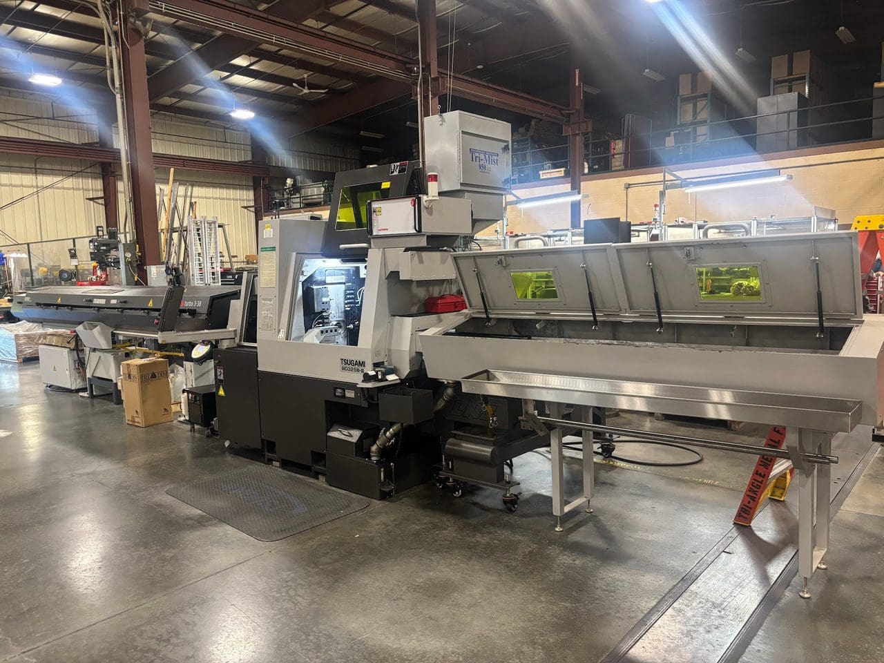 Tsugami B0325B-II CNC Swiss Lathe, 2019 - 400 Watt LaserSwiss Fiber Laser Integration System, Bar Feeder, Low Hours