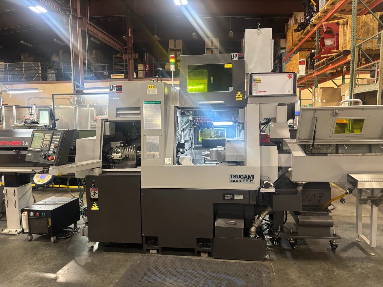 Tsugami B0325B-II CNC Swiss Lathe, 2019 - 400 Watt LaserSwiss Fiber Laser Integration System, Bar Feeder, Low Hours