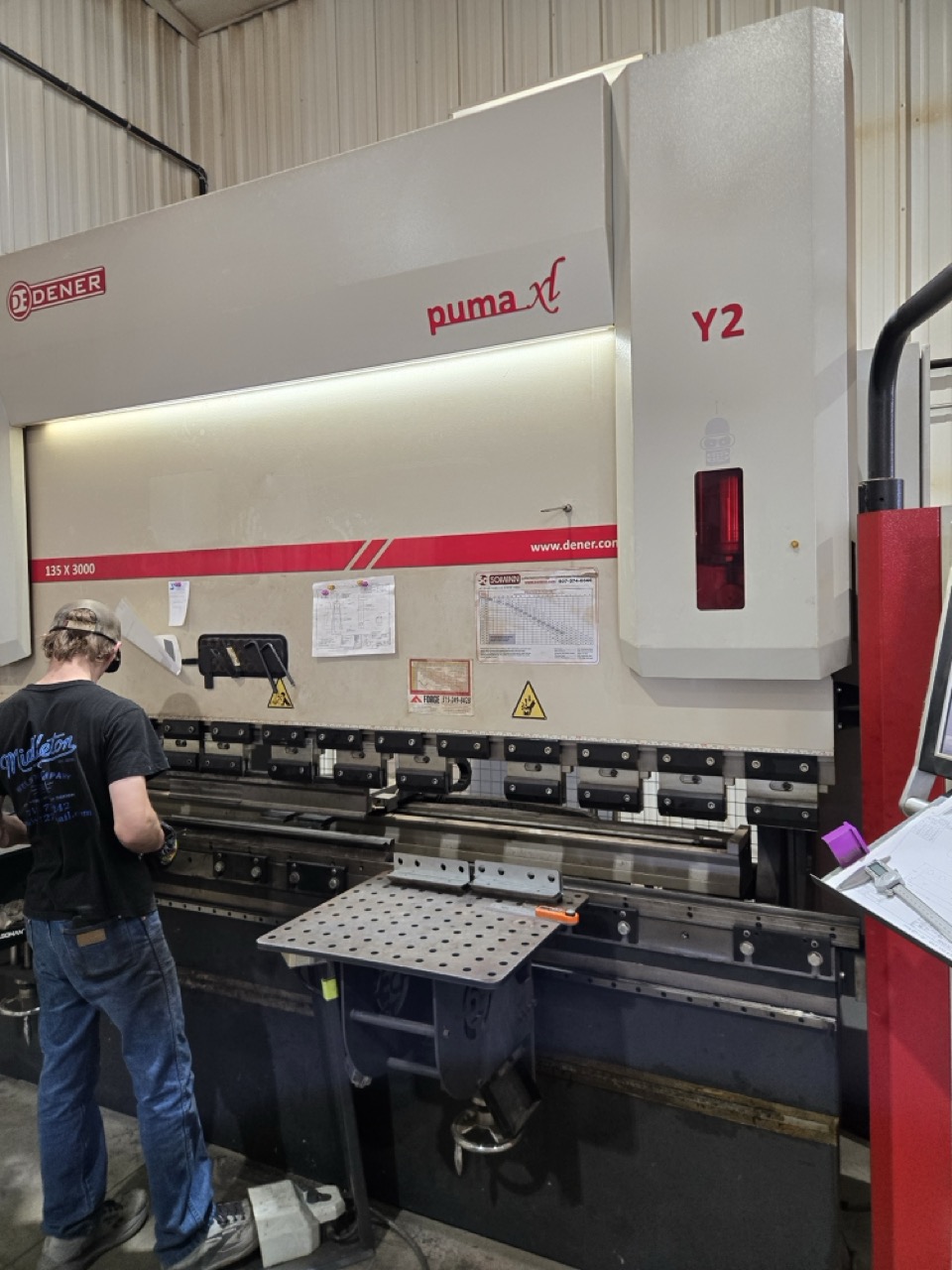 135 Ton x 10' Dener Puma XL CNC Press Brake, 2021 - X Prime Backgauge, Delem DA-60 Touch Control