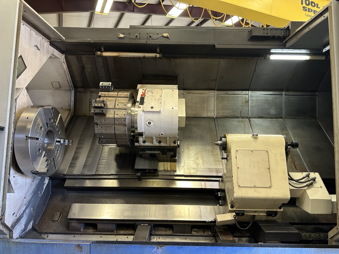 Hwacheon Hi-Tech 850L CNC Lathe, 2013 - 32" Chuck, Tailstock, Chip Conveyor, Tool Presetter - Image 13