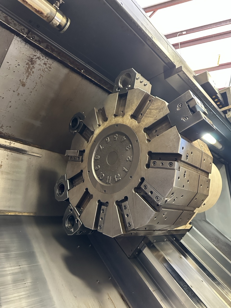 Hwacheon Hi-Tech 850L CNC Lathe, 2013 - 32" Chuck, Tailstock, Chip Conveyor, Tool Presetter - Image 23