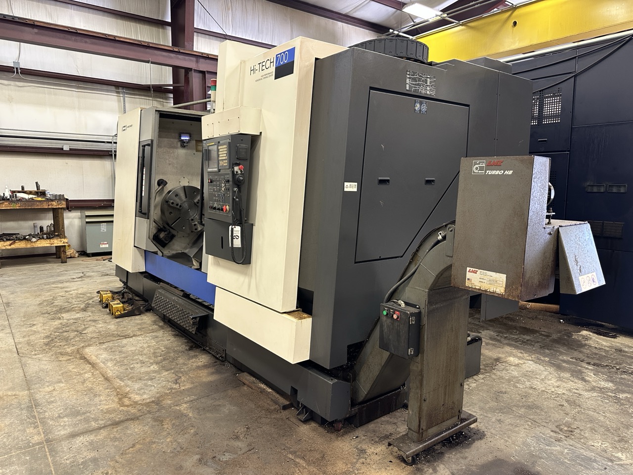 Hwacheon Hi-Tech 700 CNC Lathe, 2012 - 24" Chuck, Tailstock, Chip Conveyor, Tool Presetter - Image 7