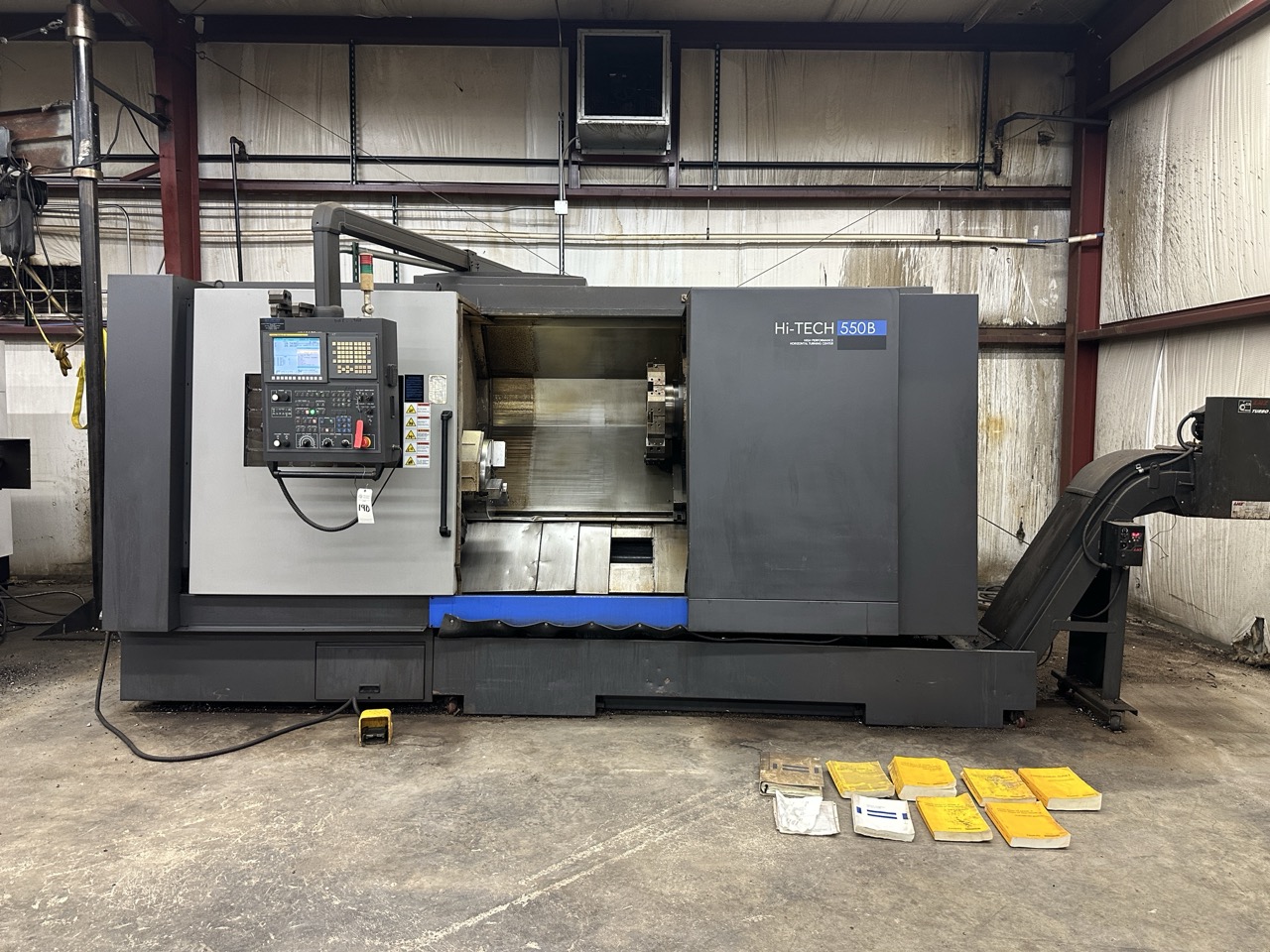 Hwacheon Hi-Tech 550B CNC Lathe, 2013 - 18" Chuck, Tailstock, Chip Conveyor, Tool Presetter