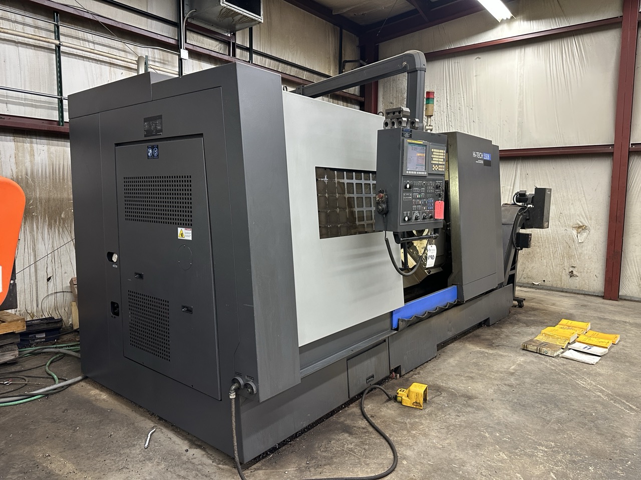 Hwacheon Hi-Tech 550B CNC Lathe, 2013 - 18" Chuck, Tailstock, Chip Conveyor, Tool Presetter - Image 3