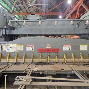 12′ x 3/4″ Cincinnati 6SE12 Hydraulic Shear, 1982 – Front Arms, Backgauge, 25′ Sheet Support Rollers