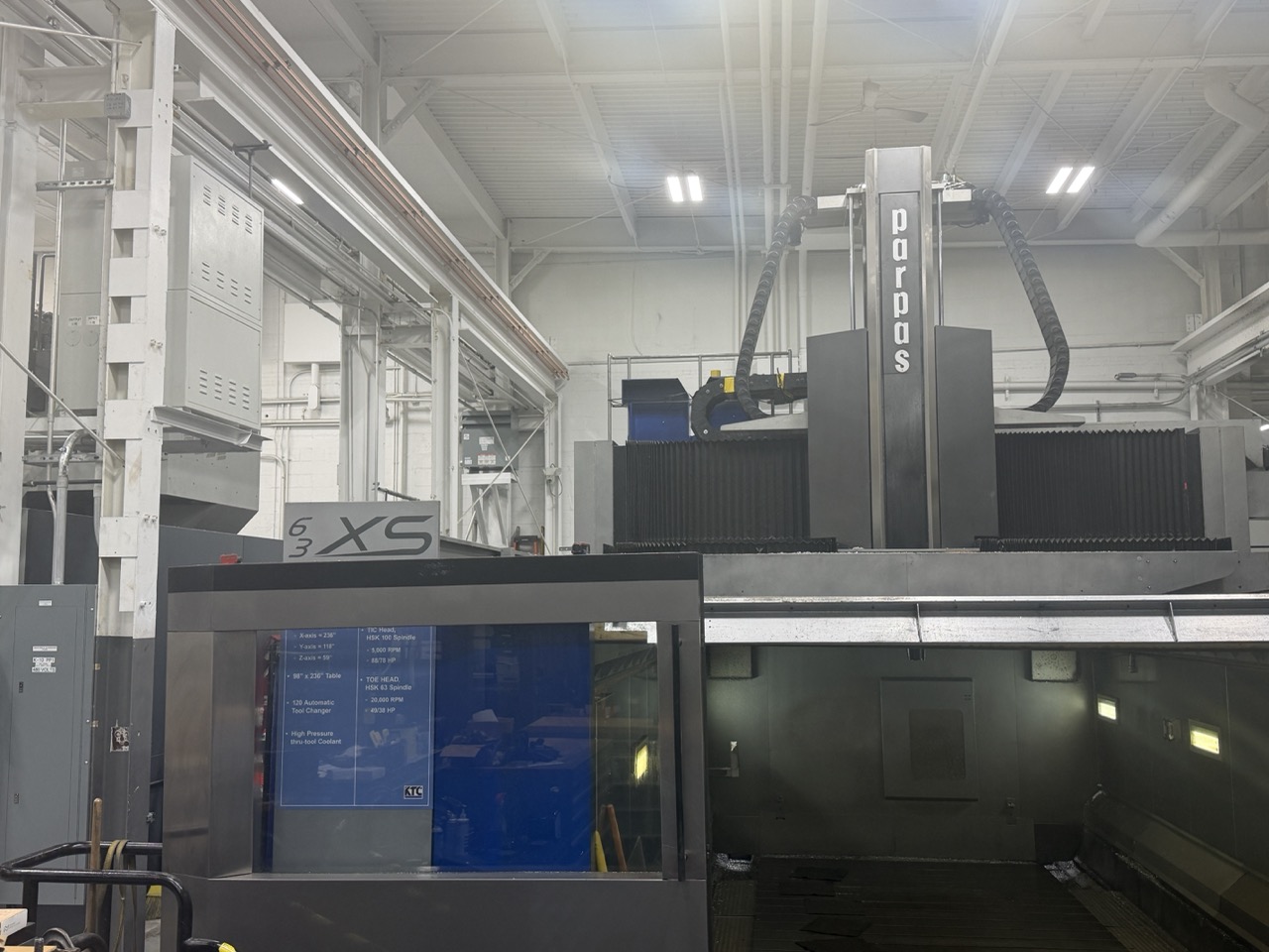 Parpas XS63 5-Axis Gantry Mill, 2011 - TSC, Renishaw Probe, Dual Chip Conveyors, 120 ATC - Image 37