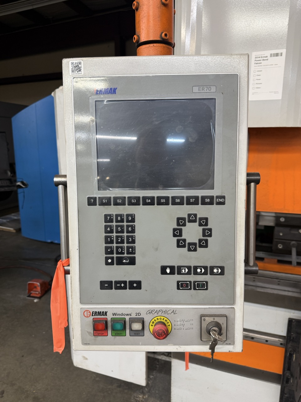 242 Ton x 12' Ermak Power Bend Falcon Press Brake, -2014, CNC Backguage - Image 2