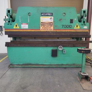 Accurpress 130 Ton X 10' Hydraulic Press Brake Model 713010, Backgauge, 1990