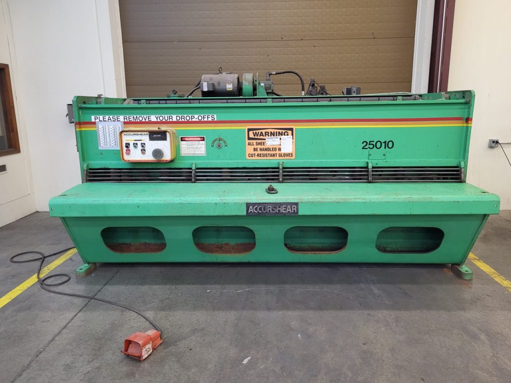 Accurshear 1/4" X 10' Hydraulic Shear Model 825010 LP, 1987 - Parts Accumulator